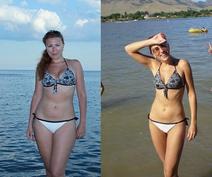 снимка преди и след диетата с елда